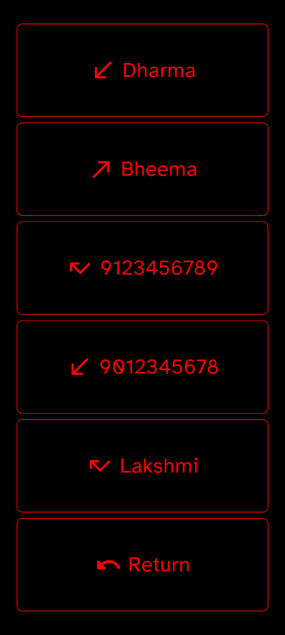 Active call screen
