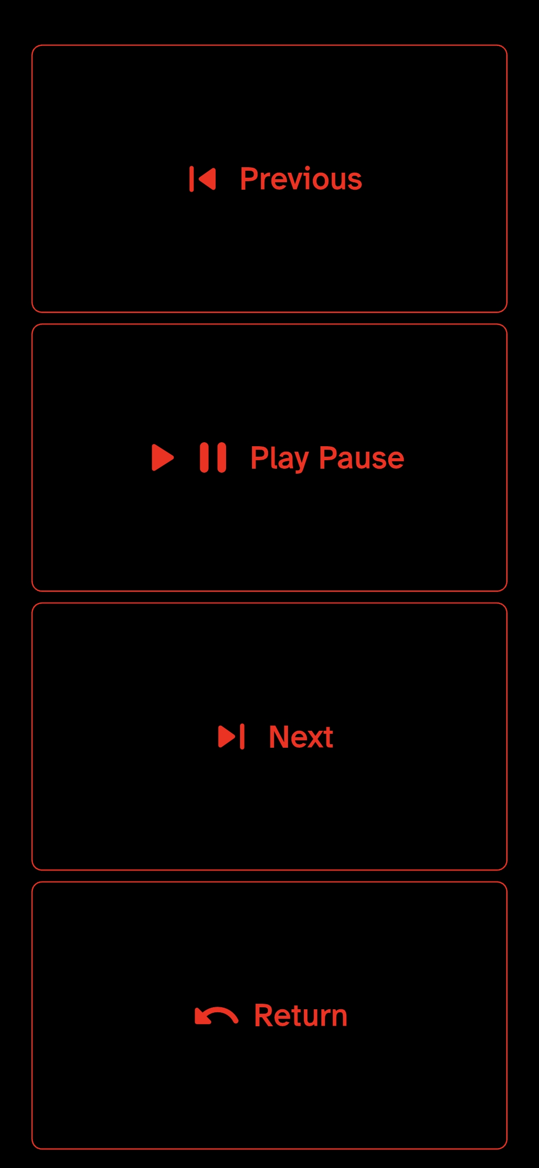 Music control screen